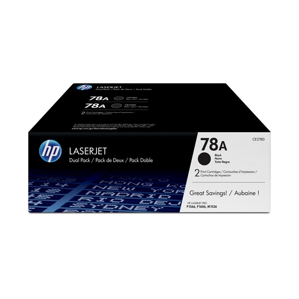 HP 정품토너 No.78A CE278AD 검정 듀얼팩 (P1566/2100매 X 2)